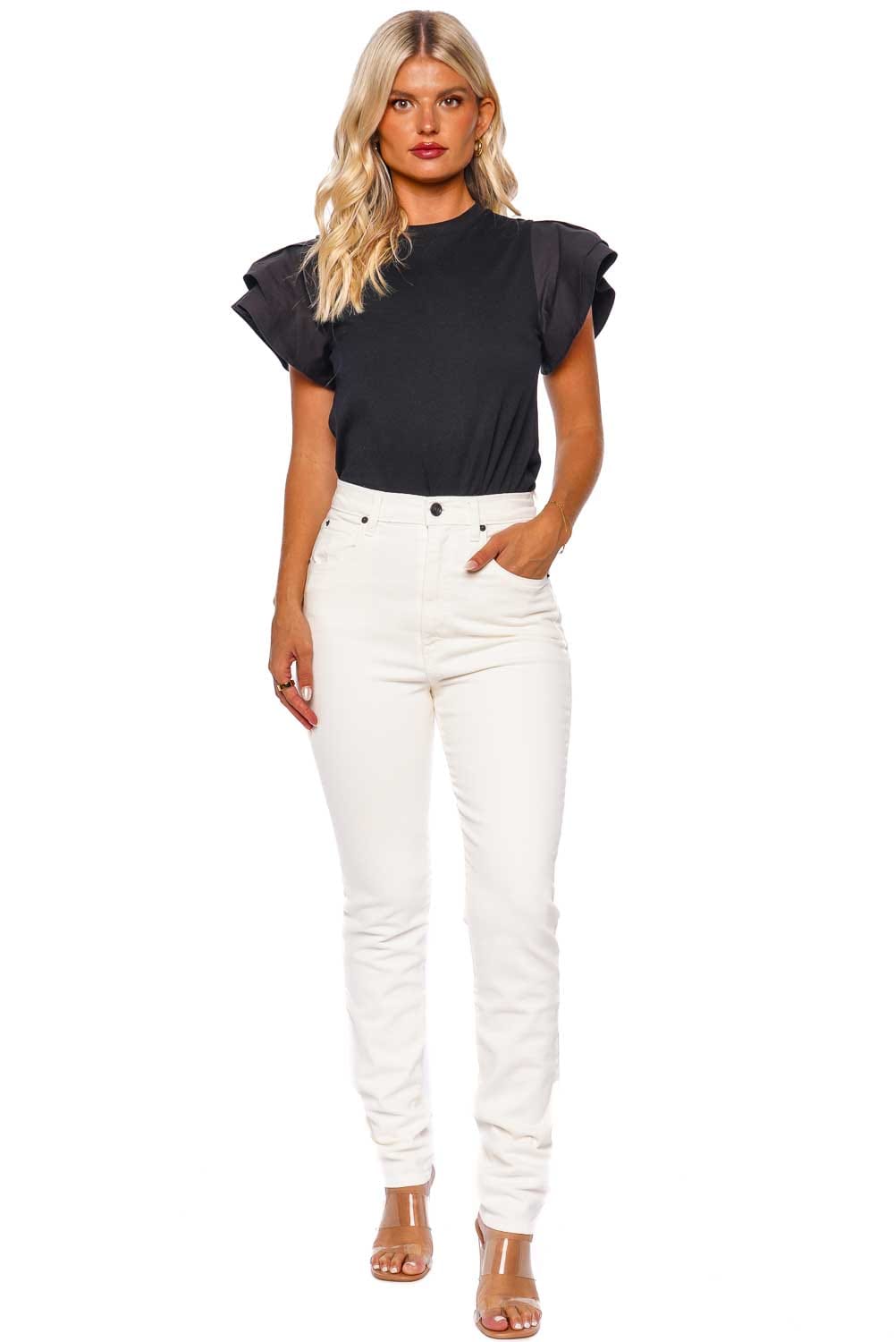 SLVRLAKE Beatnik White High Rise Slim Jeans