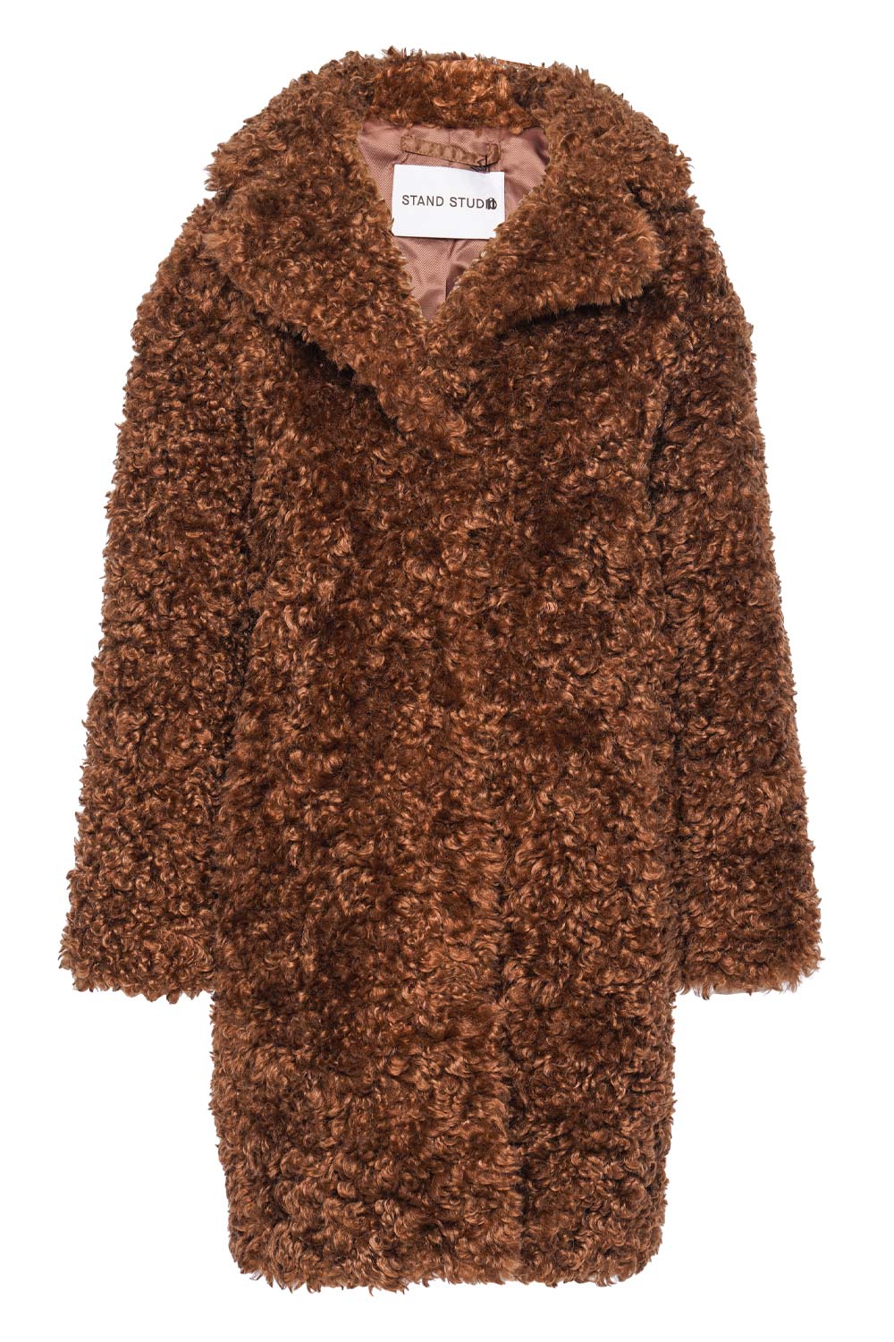 STAND STUDIO Camille Brown Faux Fur Cocoon Coat