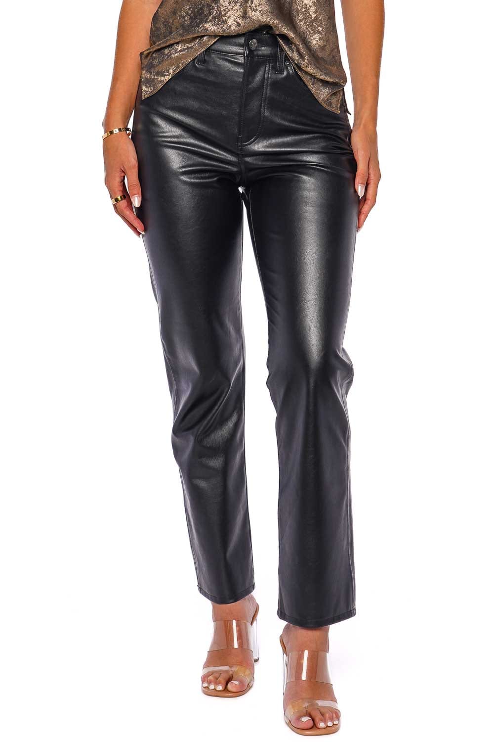 Veronica Beard JOEY VEGAN LEATHER STRAIGHT LE J23087821163BK BLK