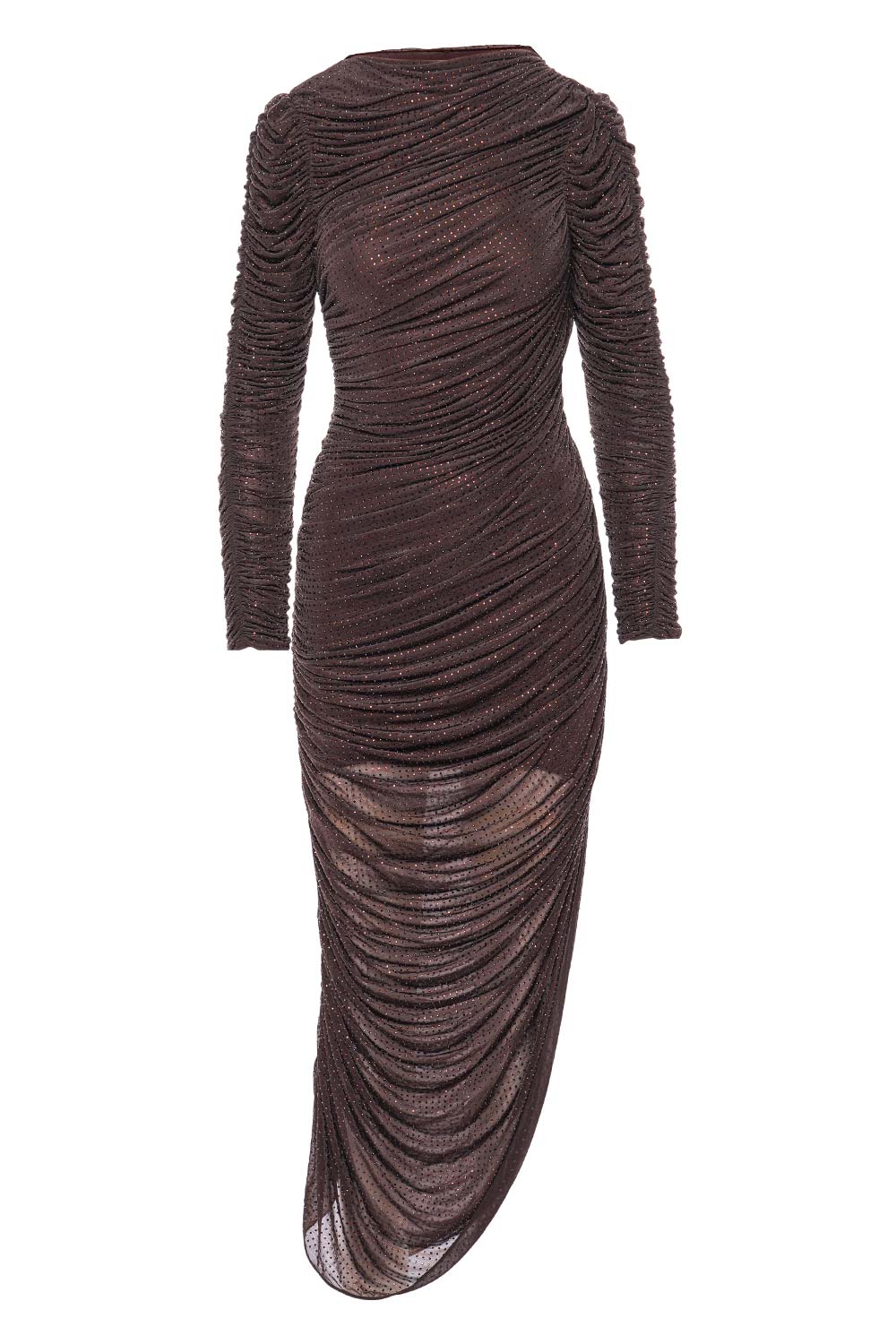 SIMKHAI Sanders Ruched Long Sleeve Maxi Dress