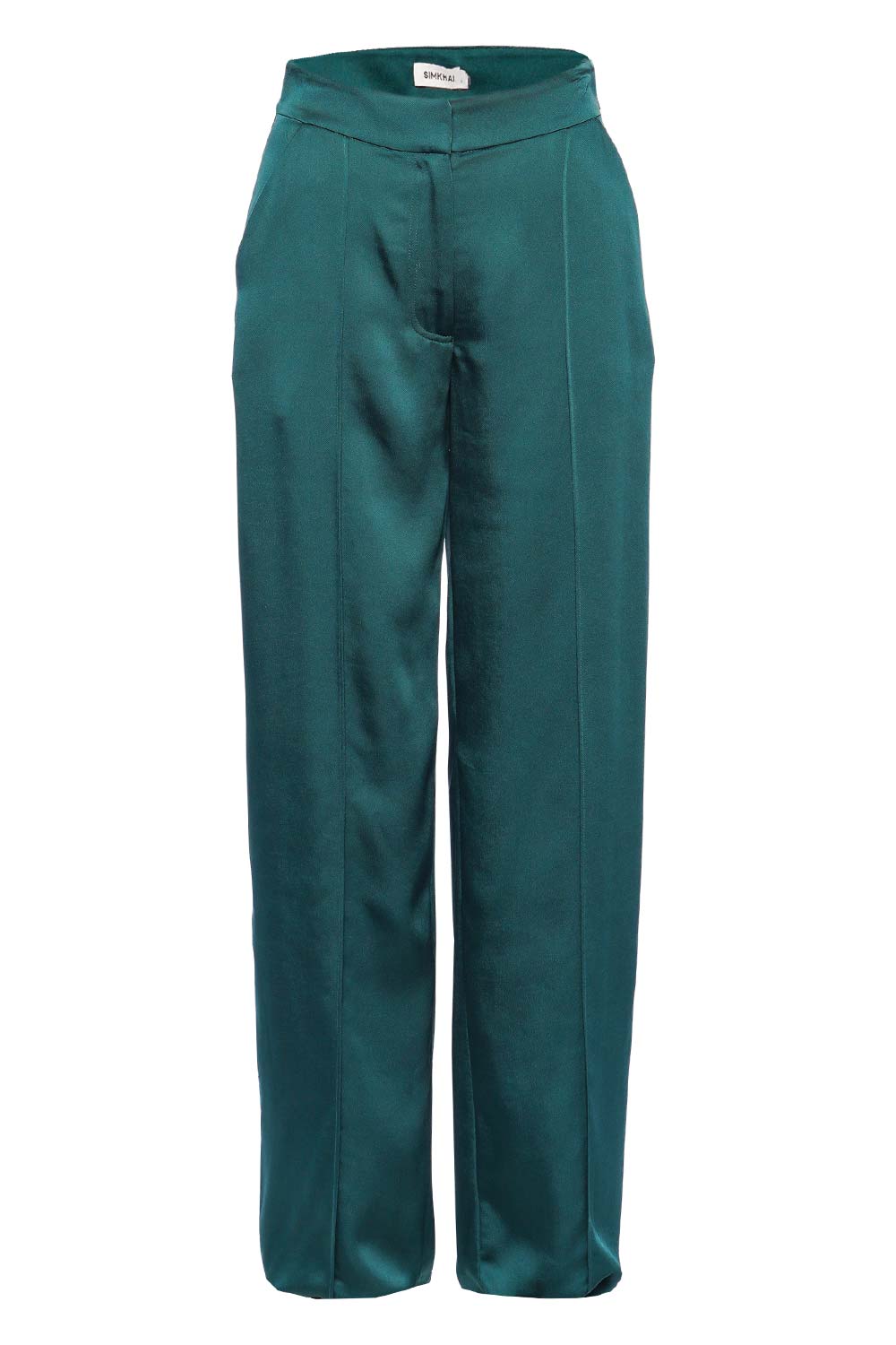 Kyra Emerald Satin Wide Leg Pants