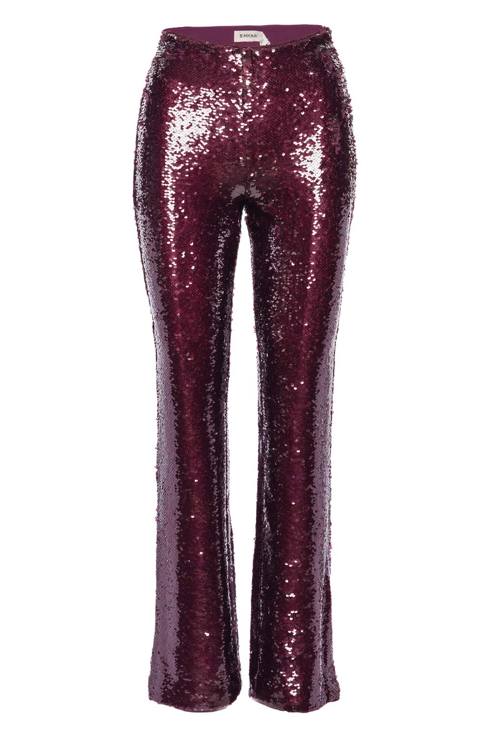 SIMKHAI Lilita Mangosteen Sequined Straight Leg Pant