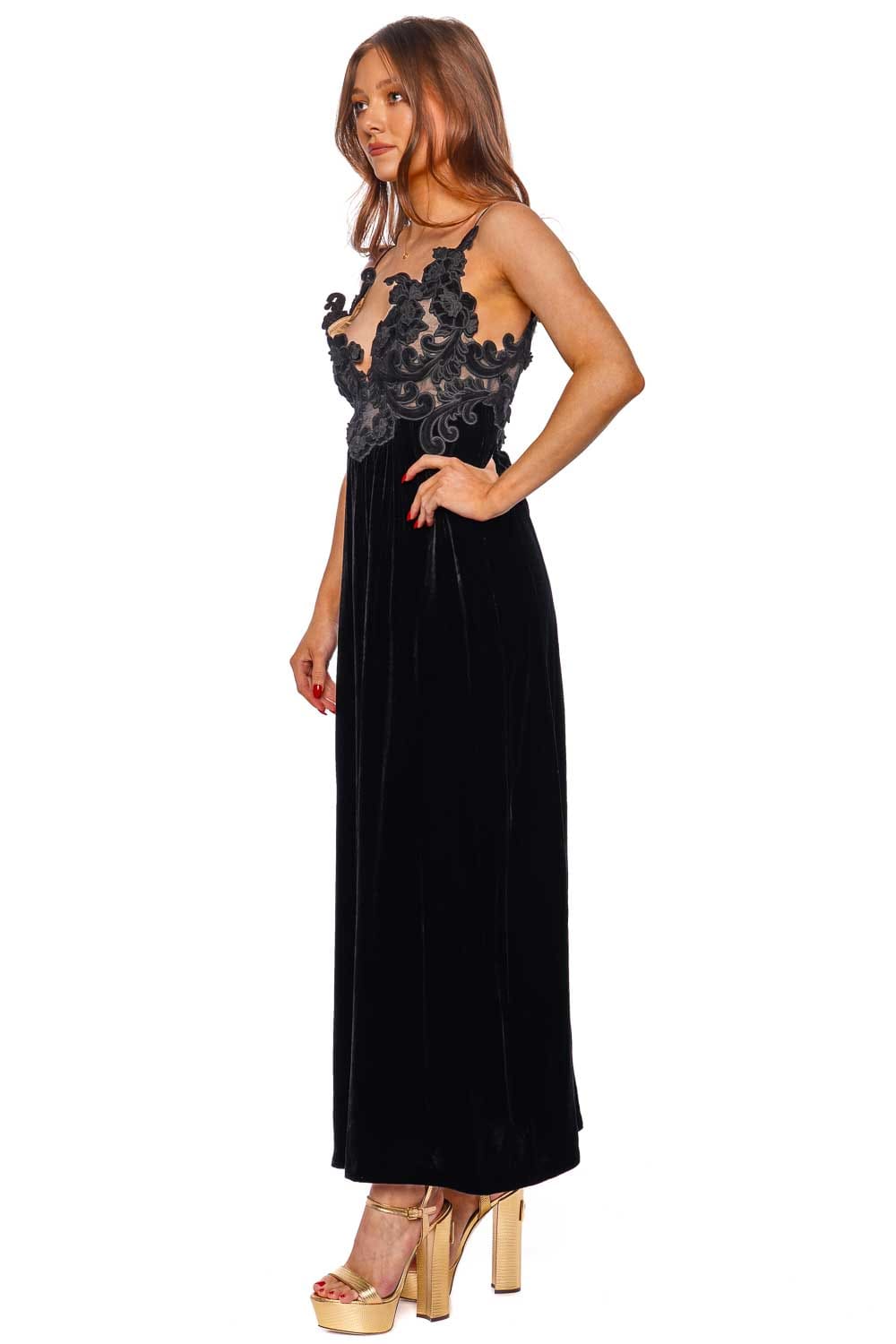ZIMMERMANN Sensory Black Velvet Slip Dress