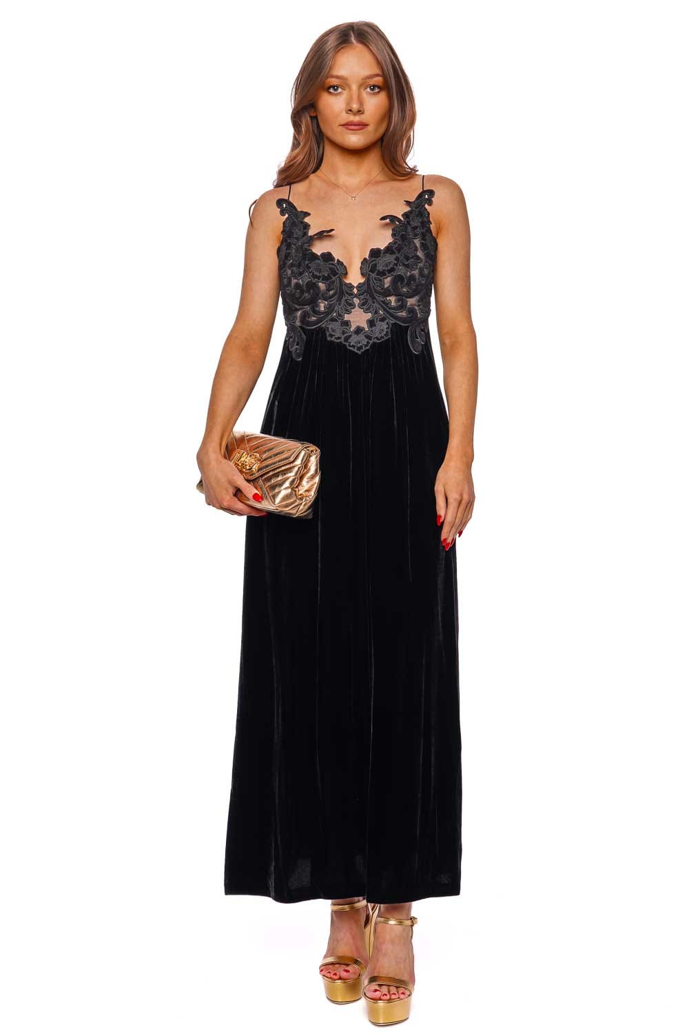 ZIMMERMANN Sensory Black Velvet Slip Dress