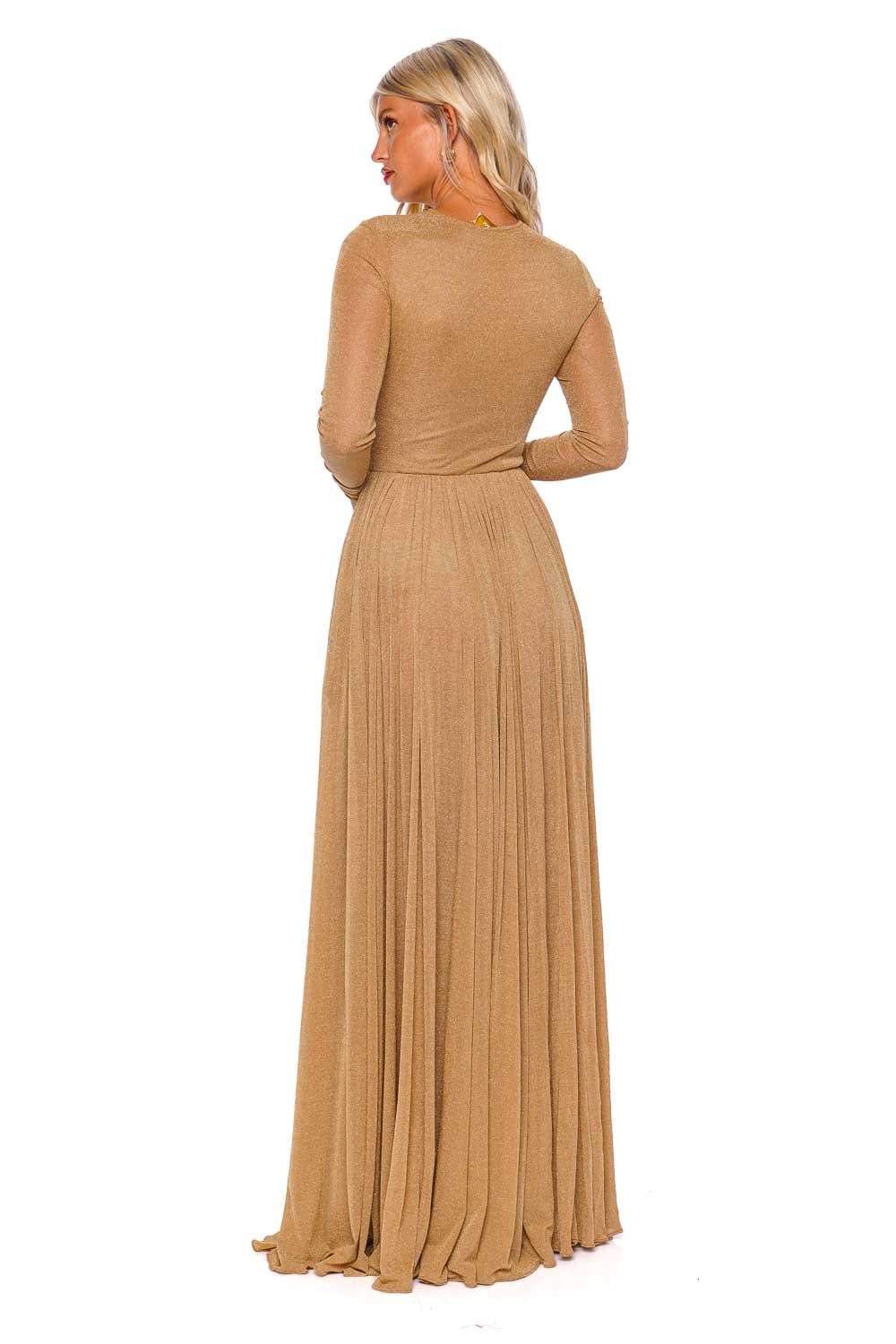 ZIMMERMANN Lyrical Gold Lurex Long Sleeve Gown