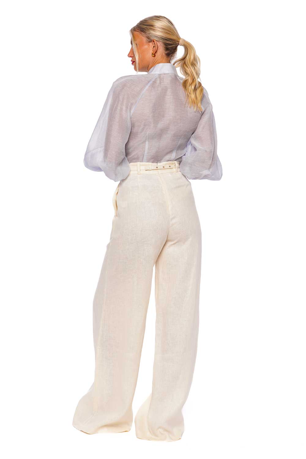 ZIMMERMANN Luminosity Sky Blue Organza Lantern Blouse