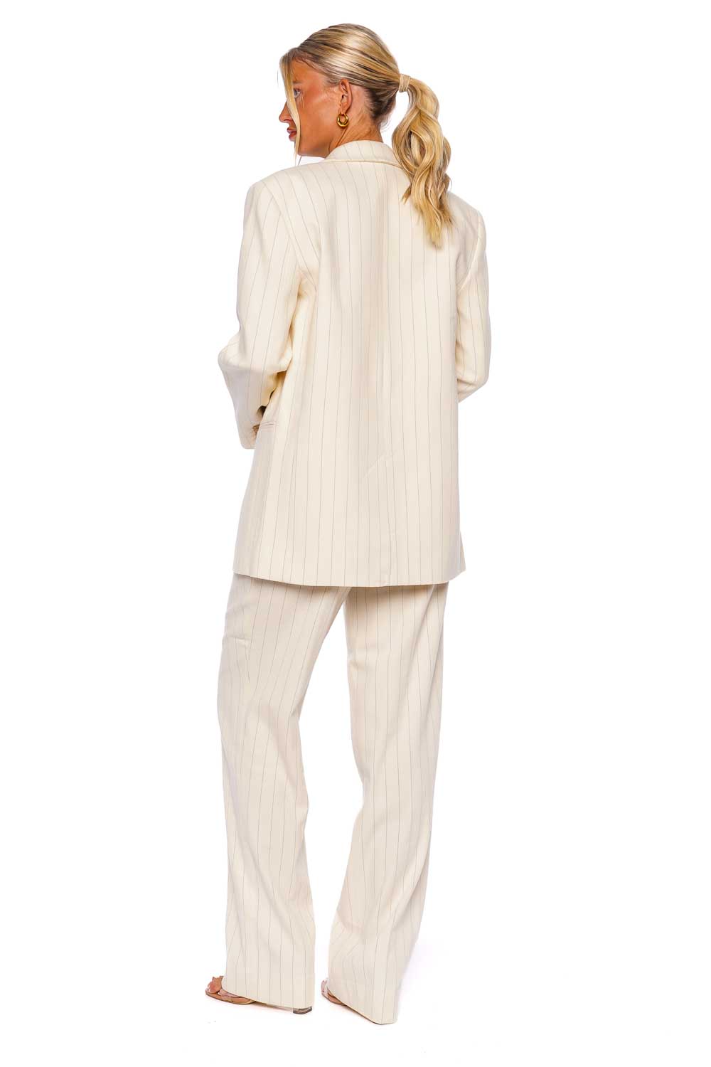 ZIMMERMANN Luminosity Cream Stripe Relaxed Jacket