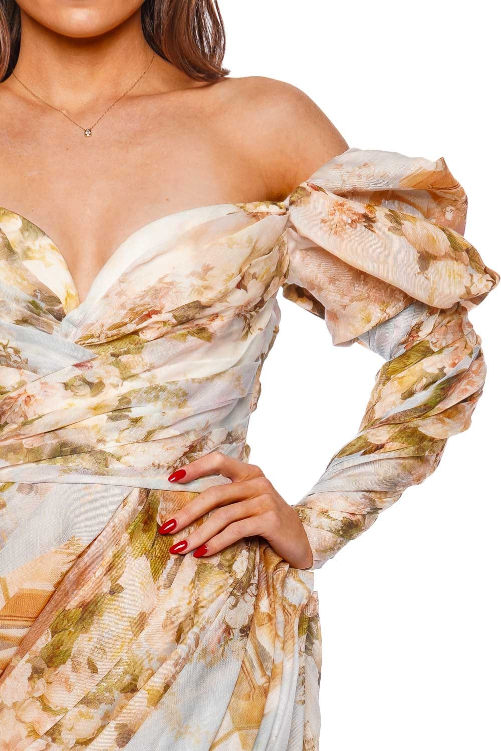 ZIMMERMANN Luminosity Floral Drape Mini Dress