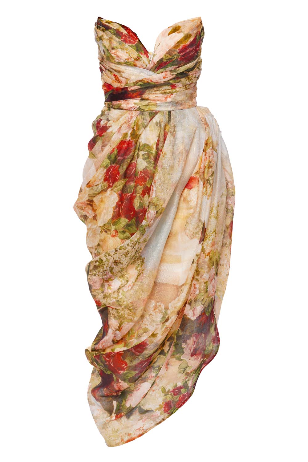 ZIMMERMANN Luminosity Floral Strapless Midi Dress