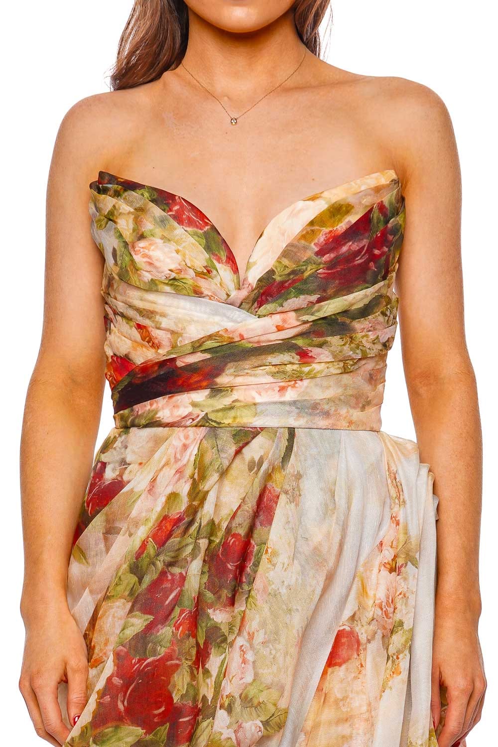 ZIMMERMANN Luminosity Floral Strapless Midi Dress