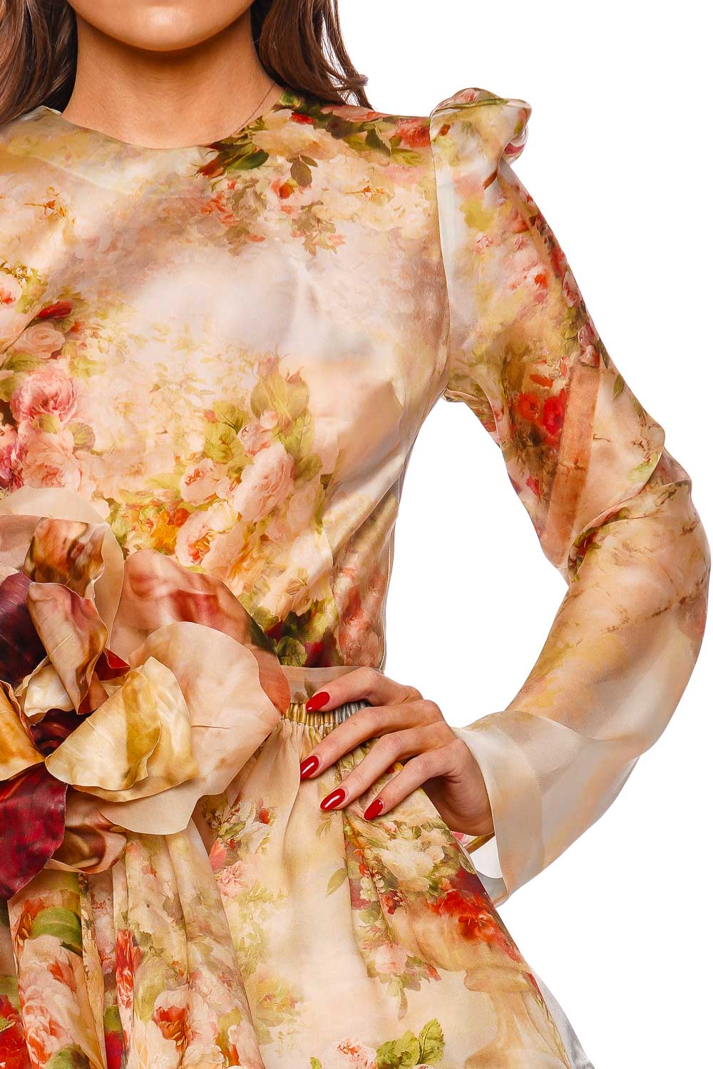 ZIMMERMANN Luminosity Rosy Garden Ruched Mini Dress