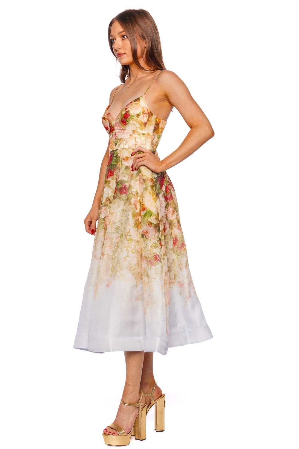 ZIMMERMANN Luminosity Rose Garden Picnic Midi Dress
