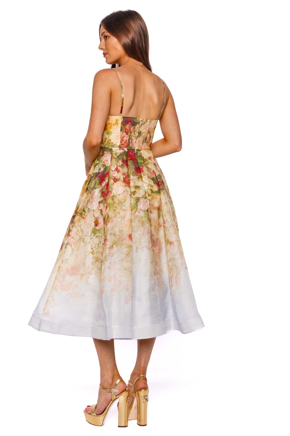 ZIMMERMANN Luminosity Rose Garden Picnic Midi Dress