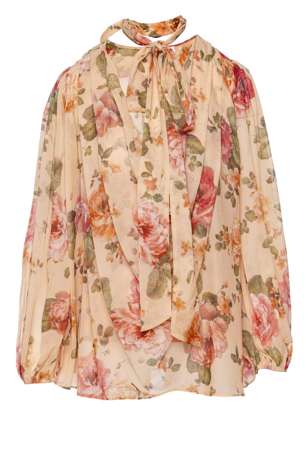 Luminosity Latte Floral Billow Blouse