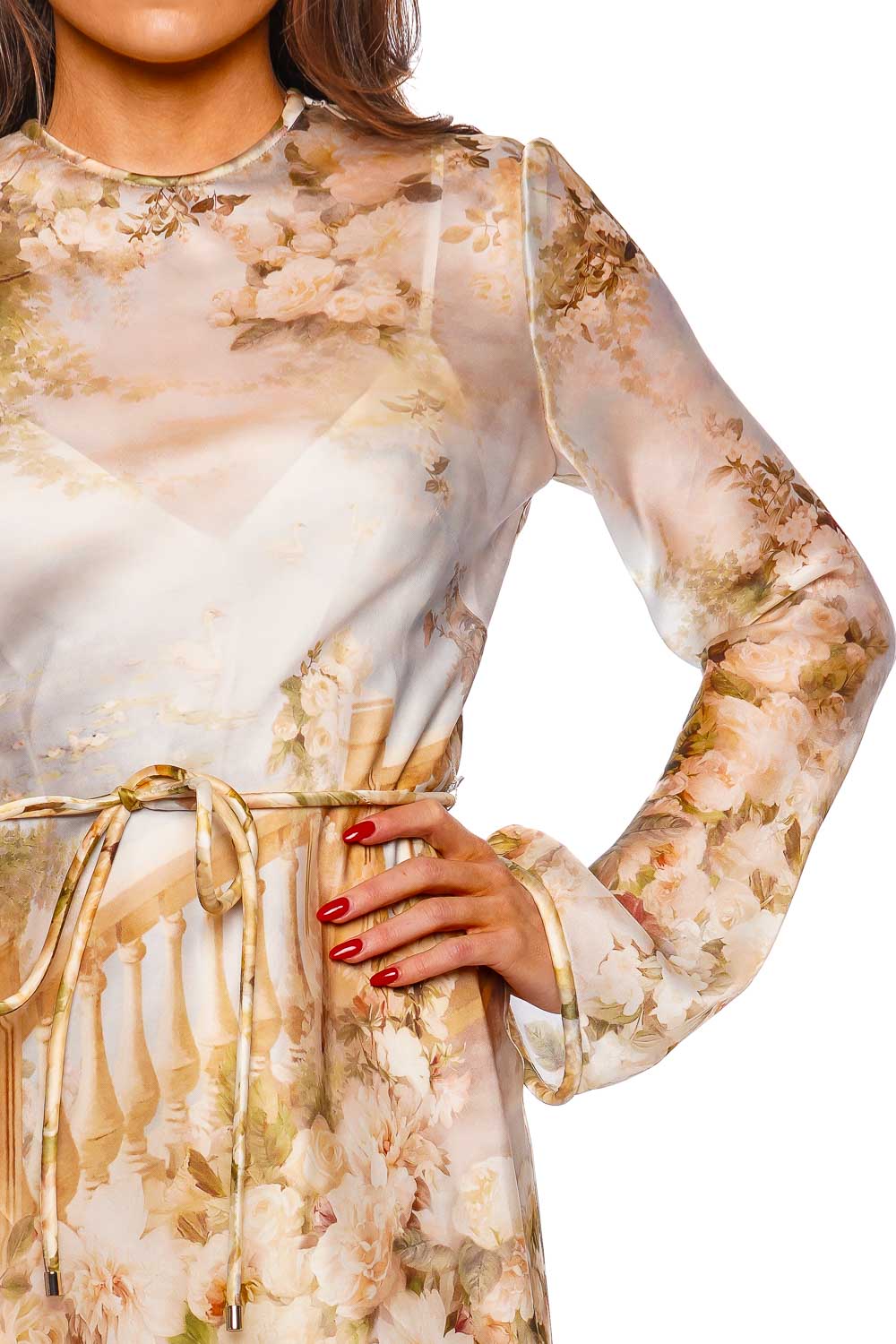 ZIMMERMANN Luminosity Floral Belted Bias Slip Maxi Dress