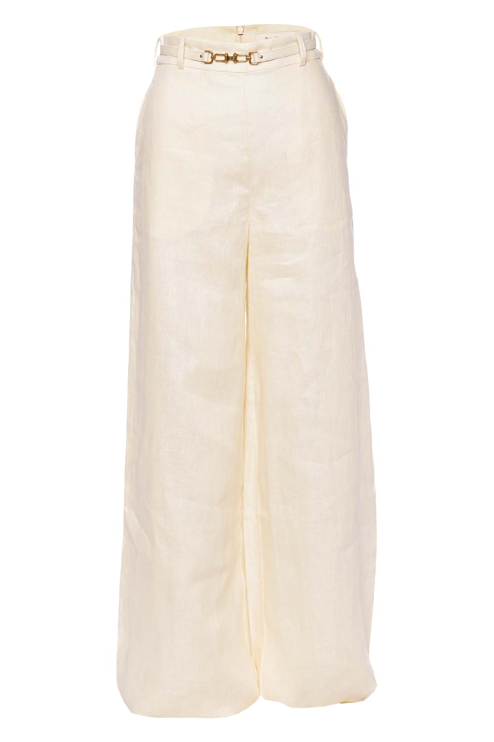 ZIMMERMANN Luminosity Cream Belted Wide Leg Pant