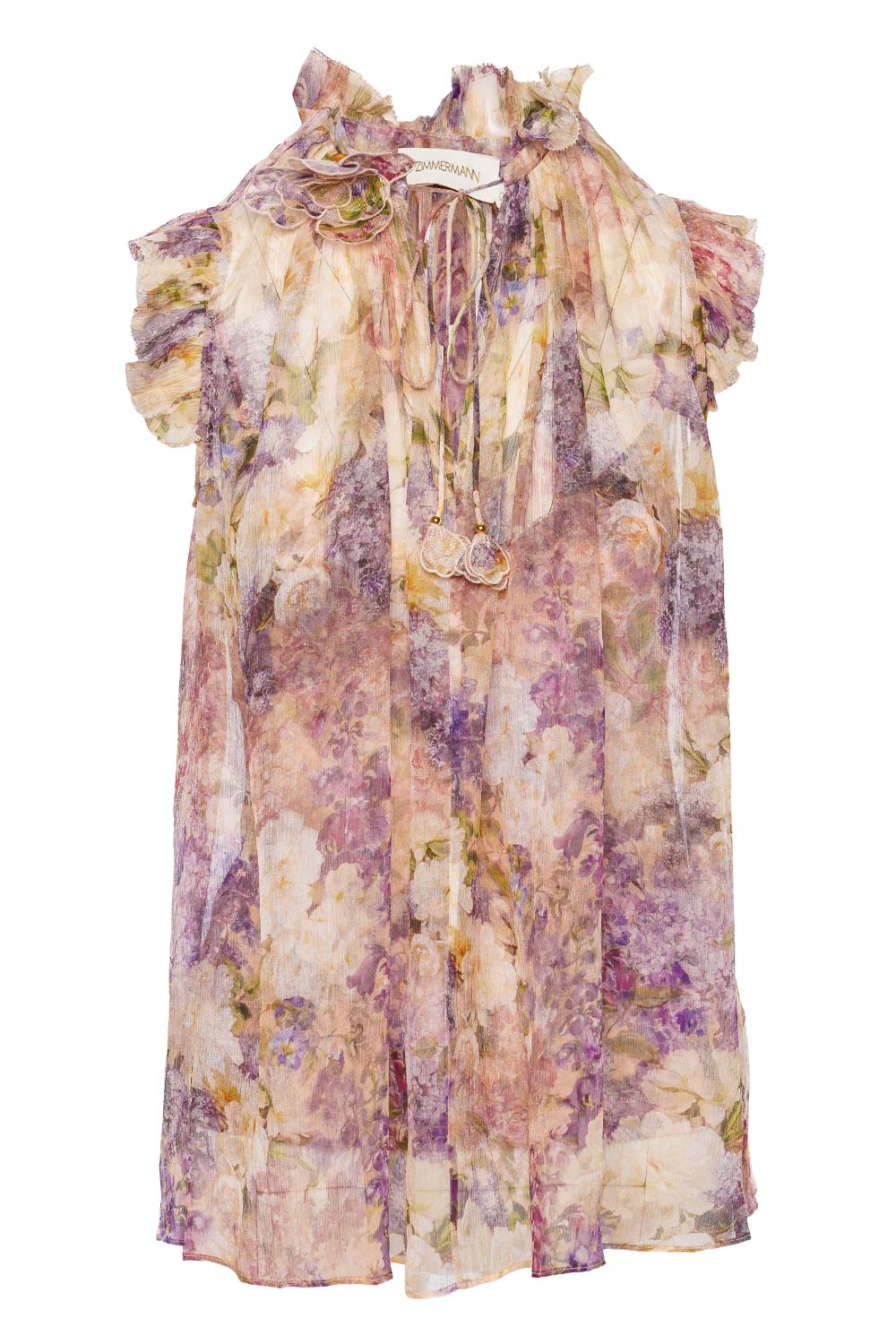 ZIMMERMANN Lyrical Dreamy Floral Silk Frilled Tank