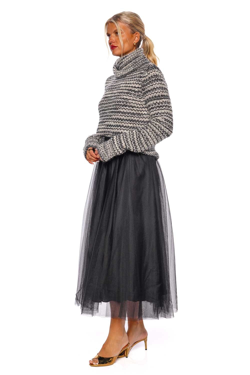 ZIMMERMANN Lyrical Cream & Black Roll Neck Jumper