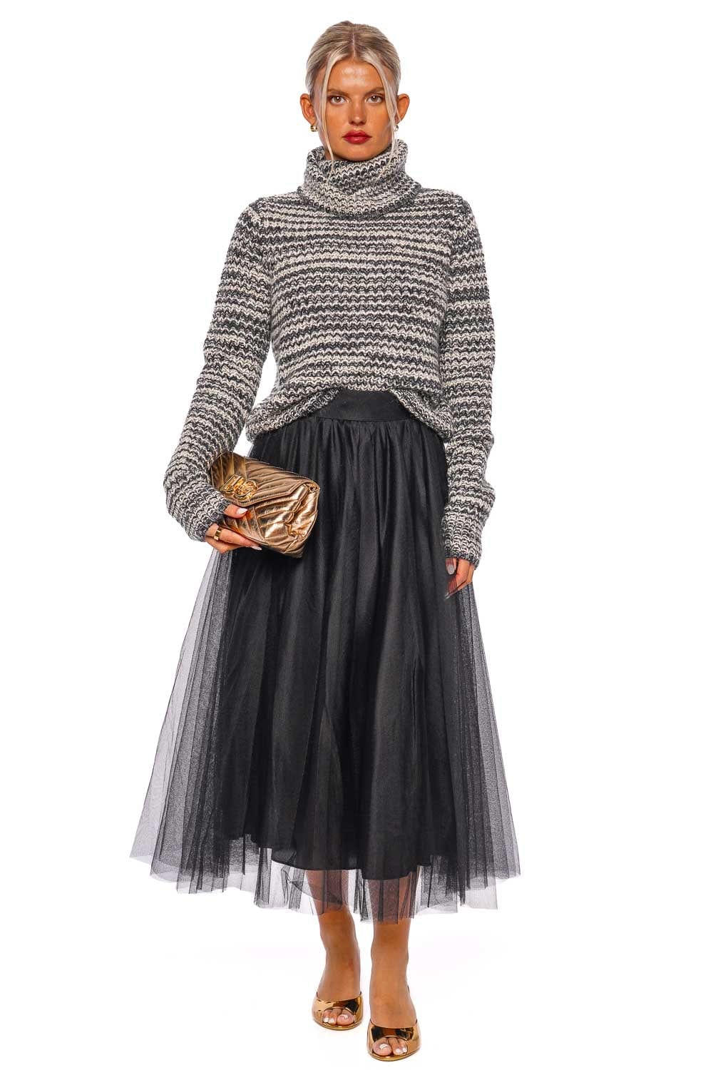 ZIMMERMANN Lyrical Cream & Black Roll Neck Jumper