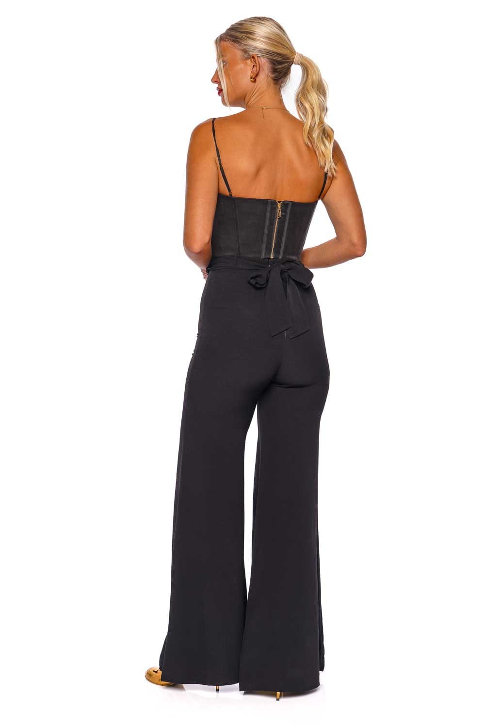 ZIMMERMANN Black Skinny Flare Belted Pant