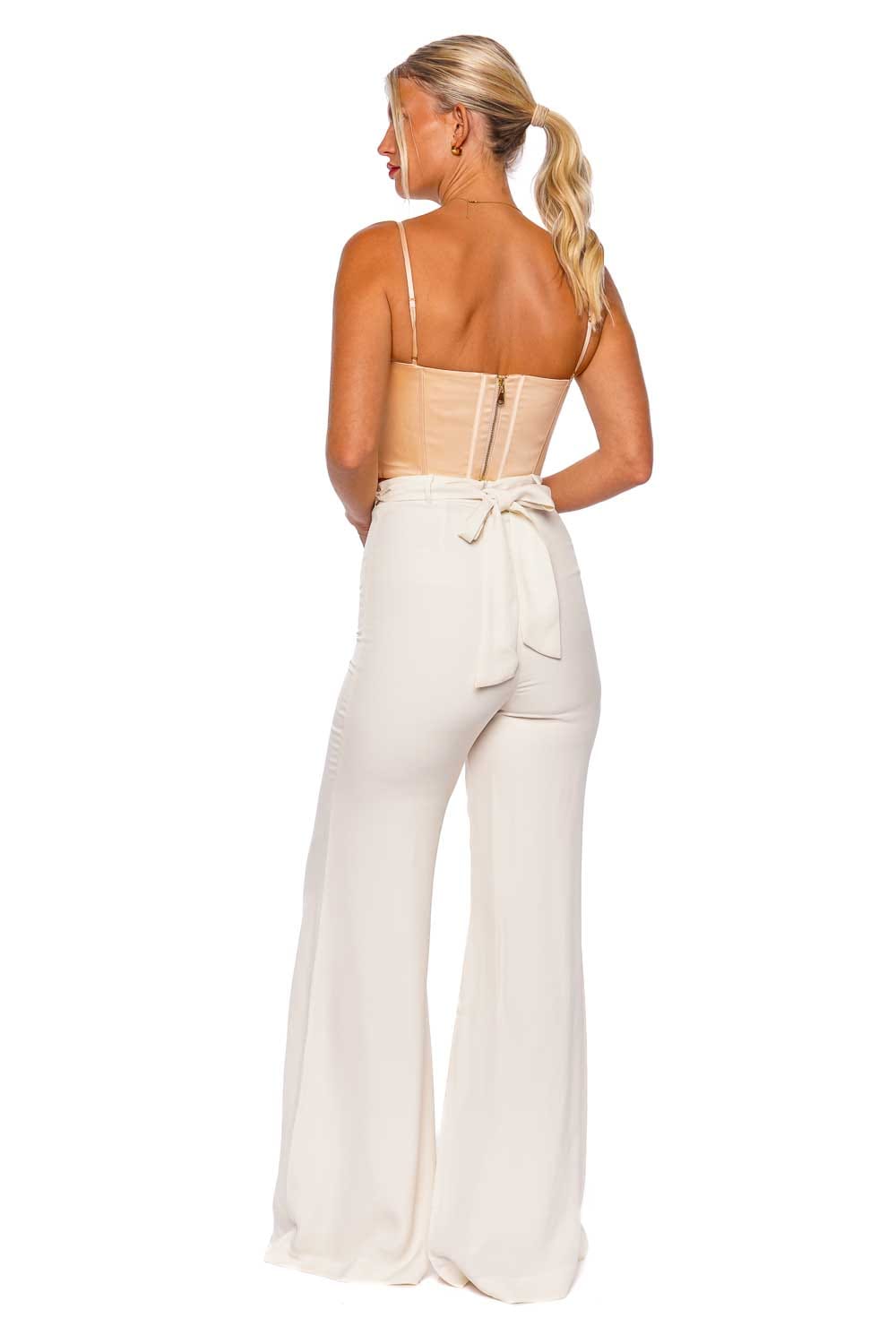 ZIMMERMANN Sand Silk Corset Cropped Top