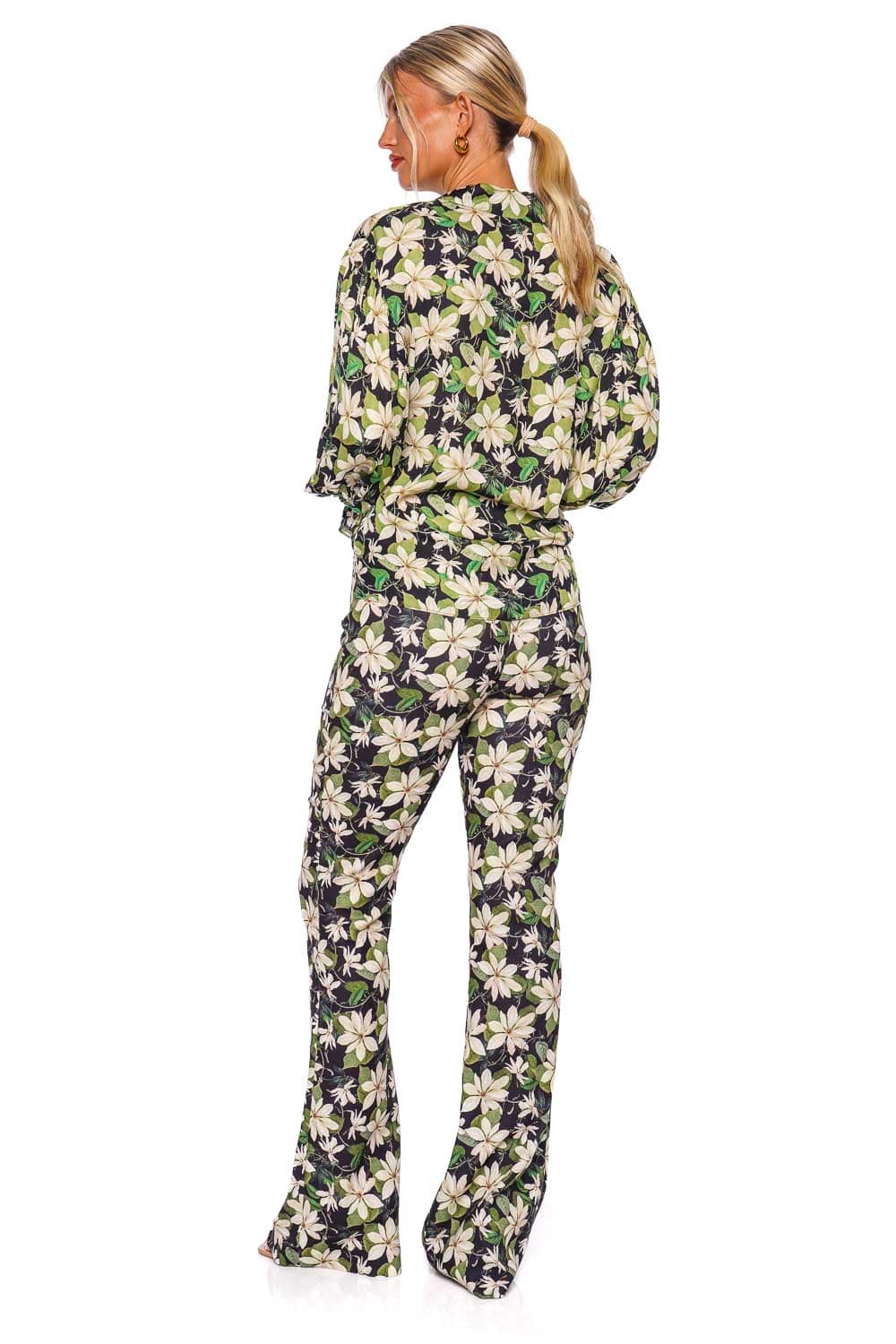 ALICE + OLIVIA Julius Moonlight Floral Button Down Blouse