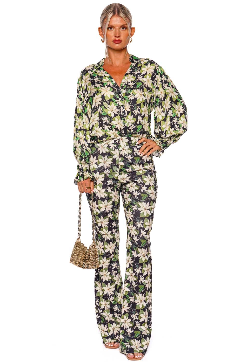 ALICE + OLIVIA Olivia Moonlight Floral Bootcut Pants