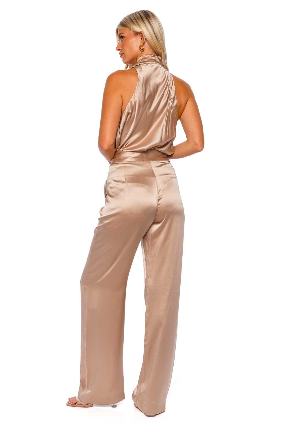 The Sei HIGH NECK DRAPE TOP TS2109 CHAMPAGNE