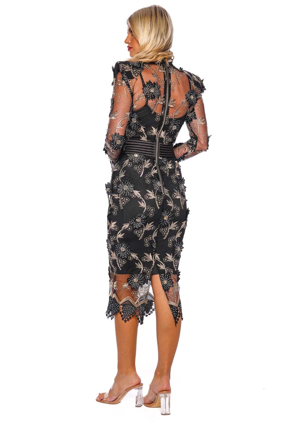 ZHIVAGO She's Famous Now Embroidered Midi Dress