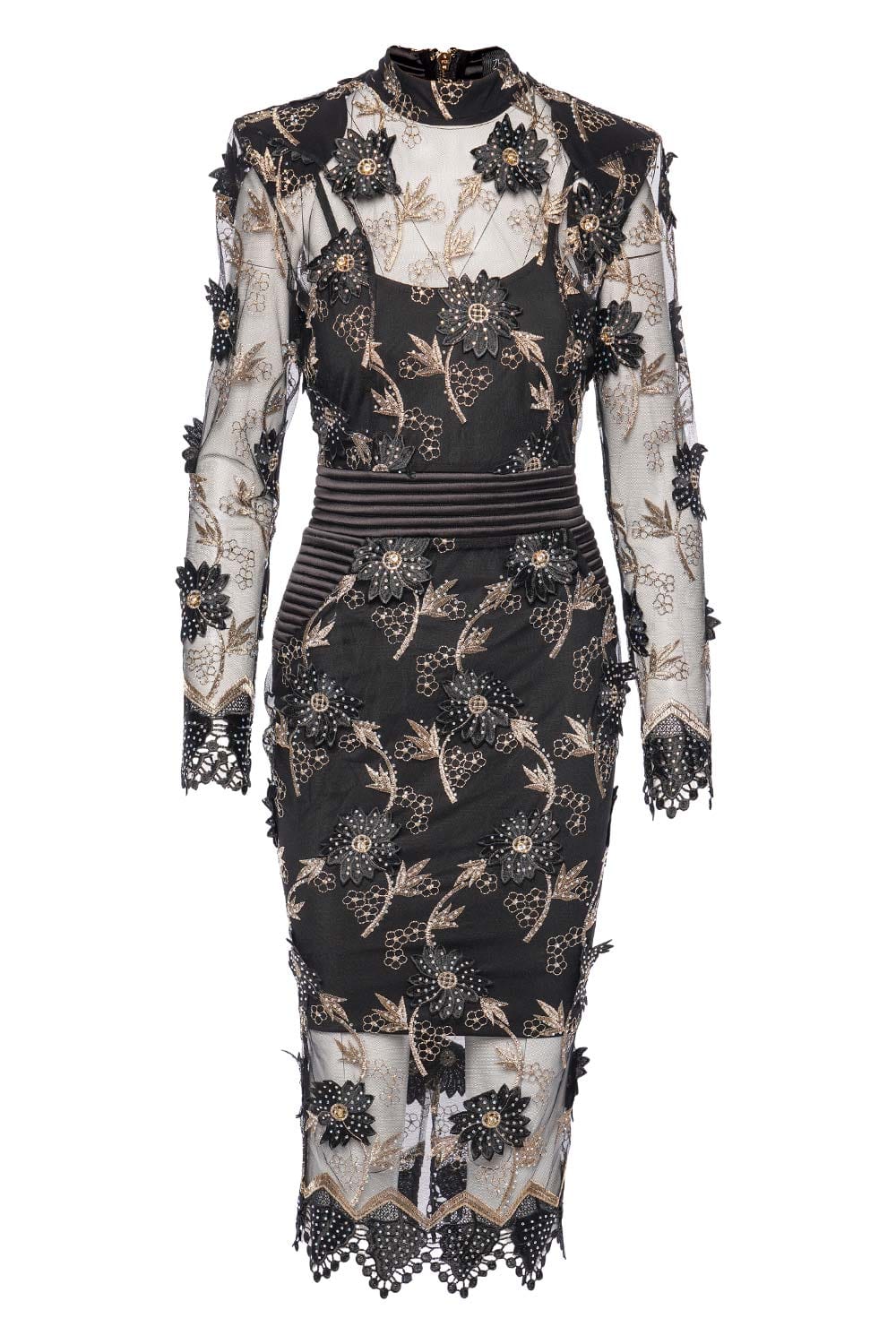 ZHIVAGO She's Famous Now Embroidered Midi Dress