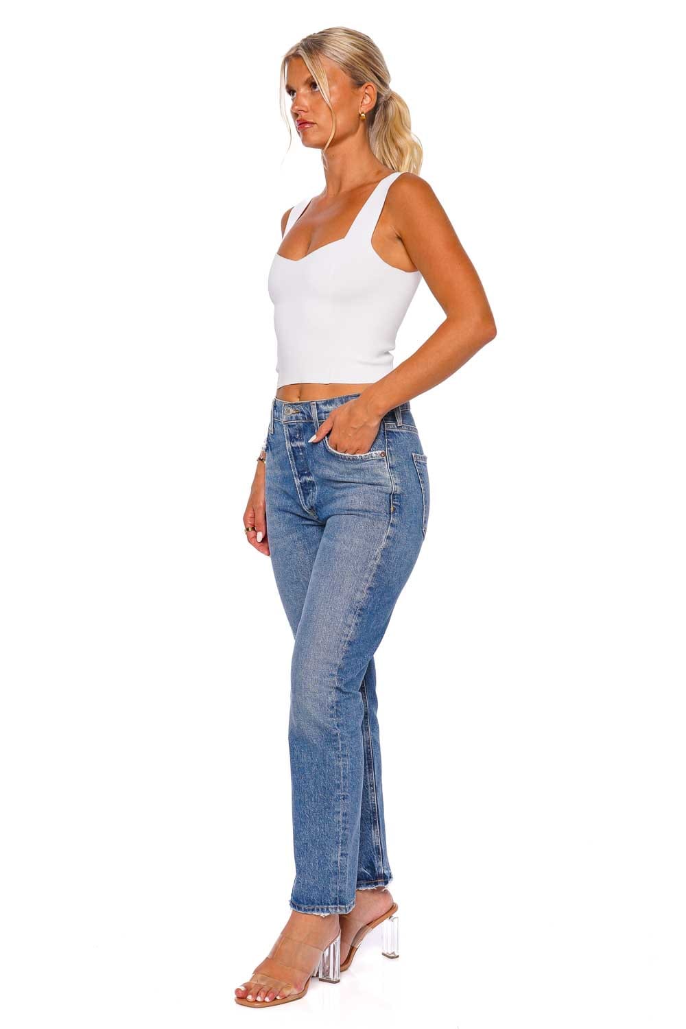 AGOLDE Riley Long Straight Leg Jeans