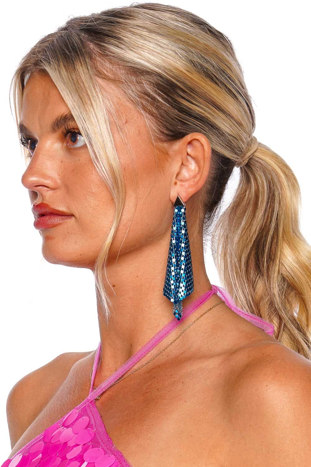 Paco Rabanne Pixel Flow Chainmail Earrings