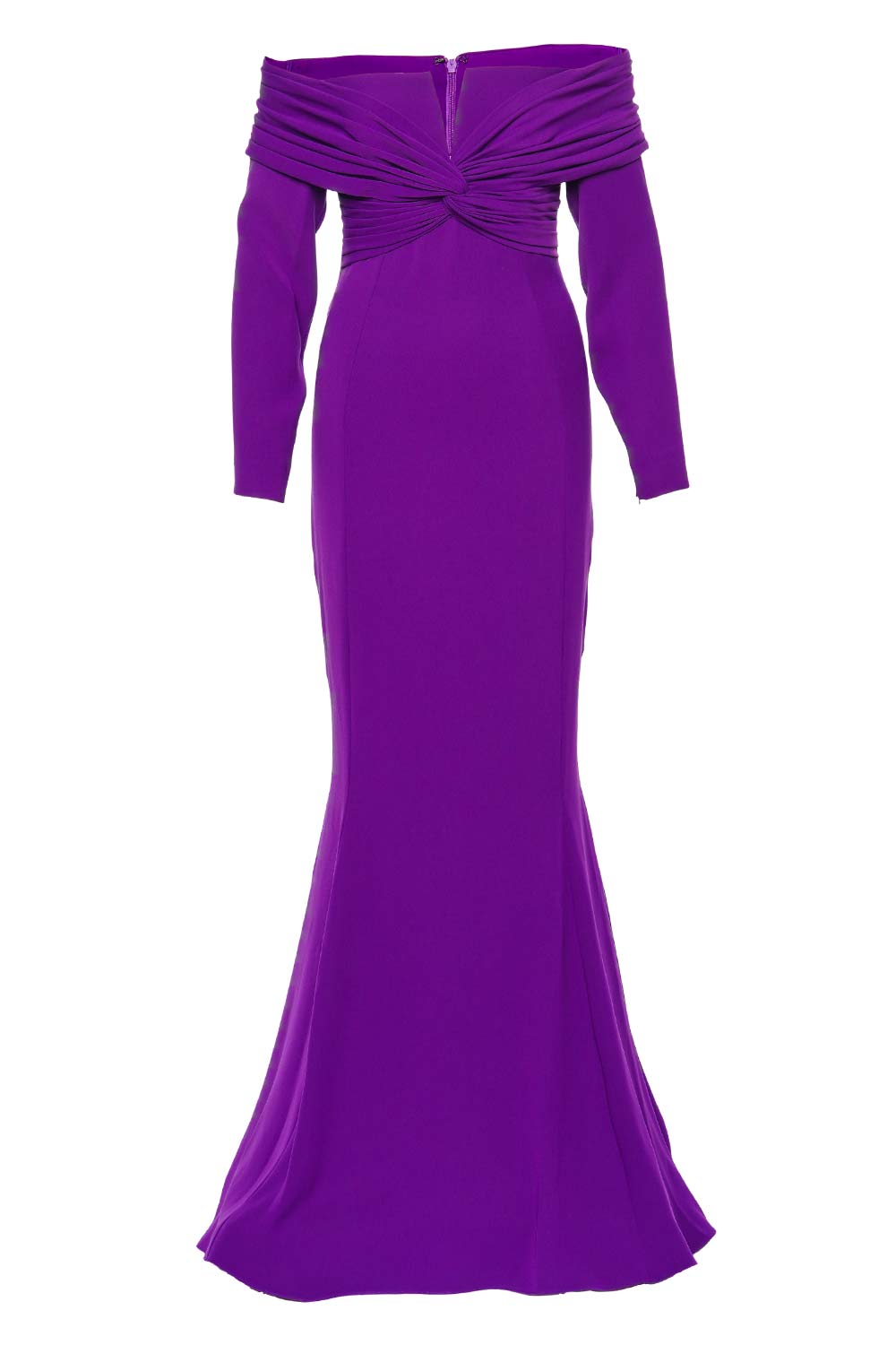 Zuhair Murad Amaranth Purple Cady Off Shoulder Gown