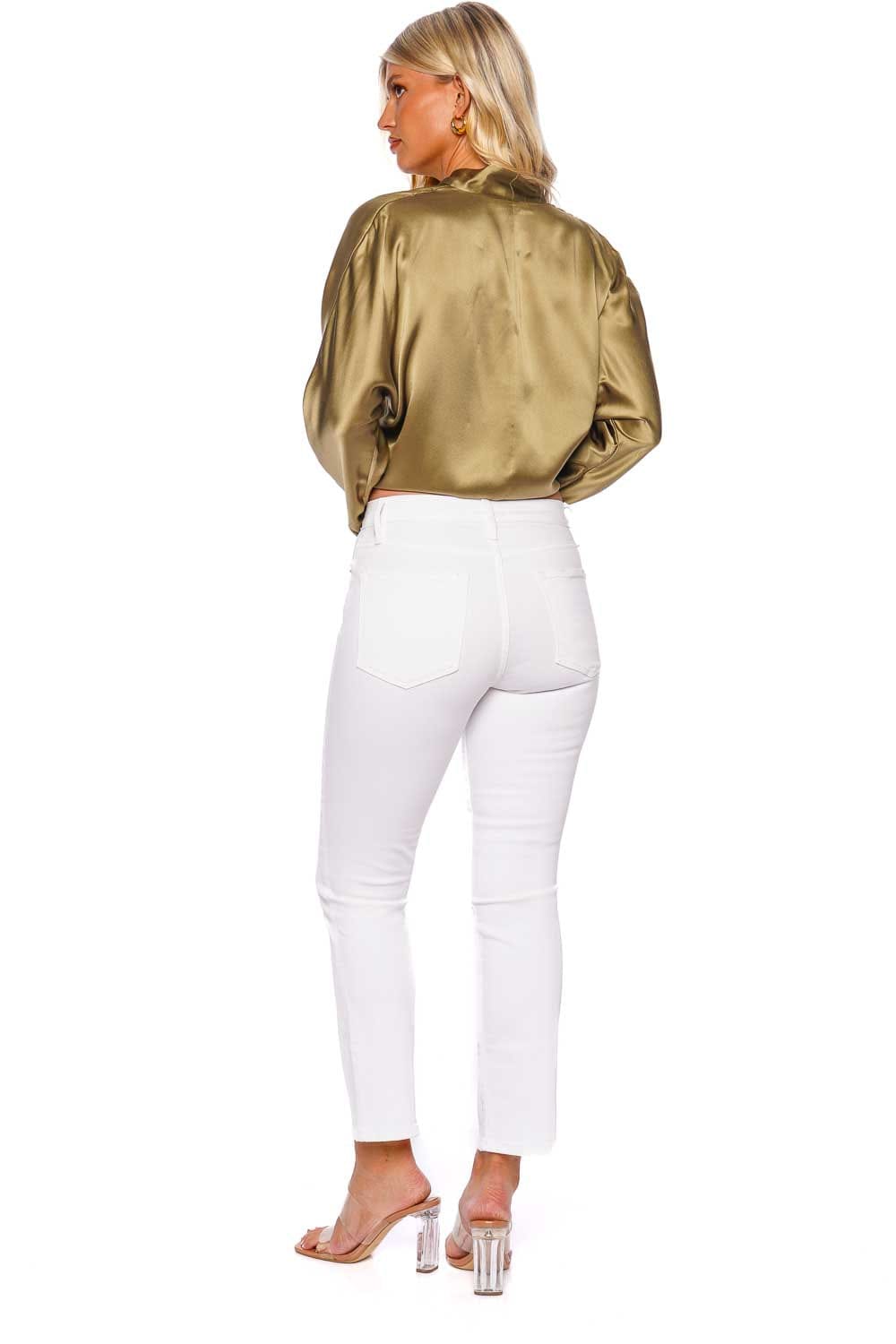FRAME Le High Blanc Straight Leg Jeans