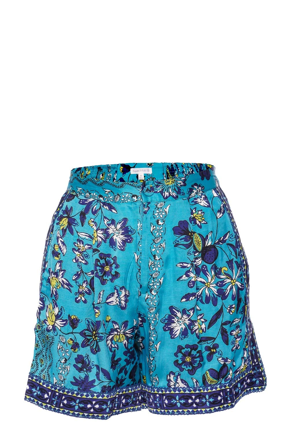 Poupette St Barth Isabelle Sky Botanique Satin Shorts