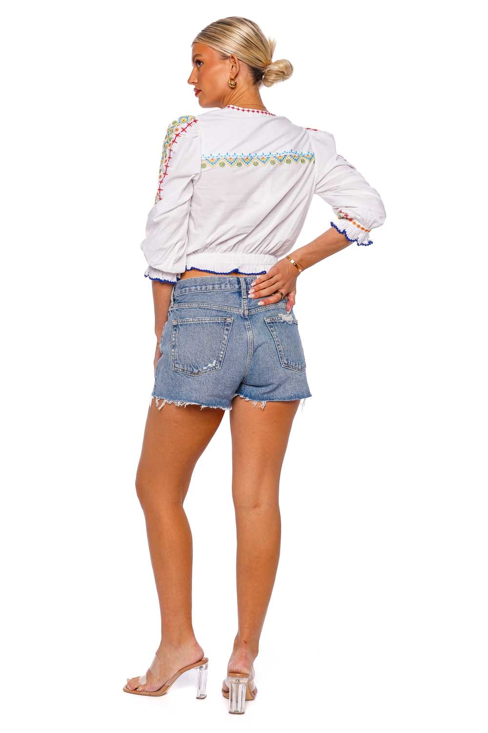 Cara Cara Alev Floral Embroidered Drawstring Top