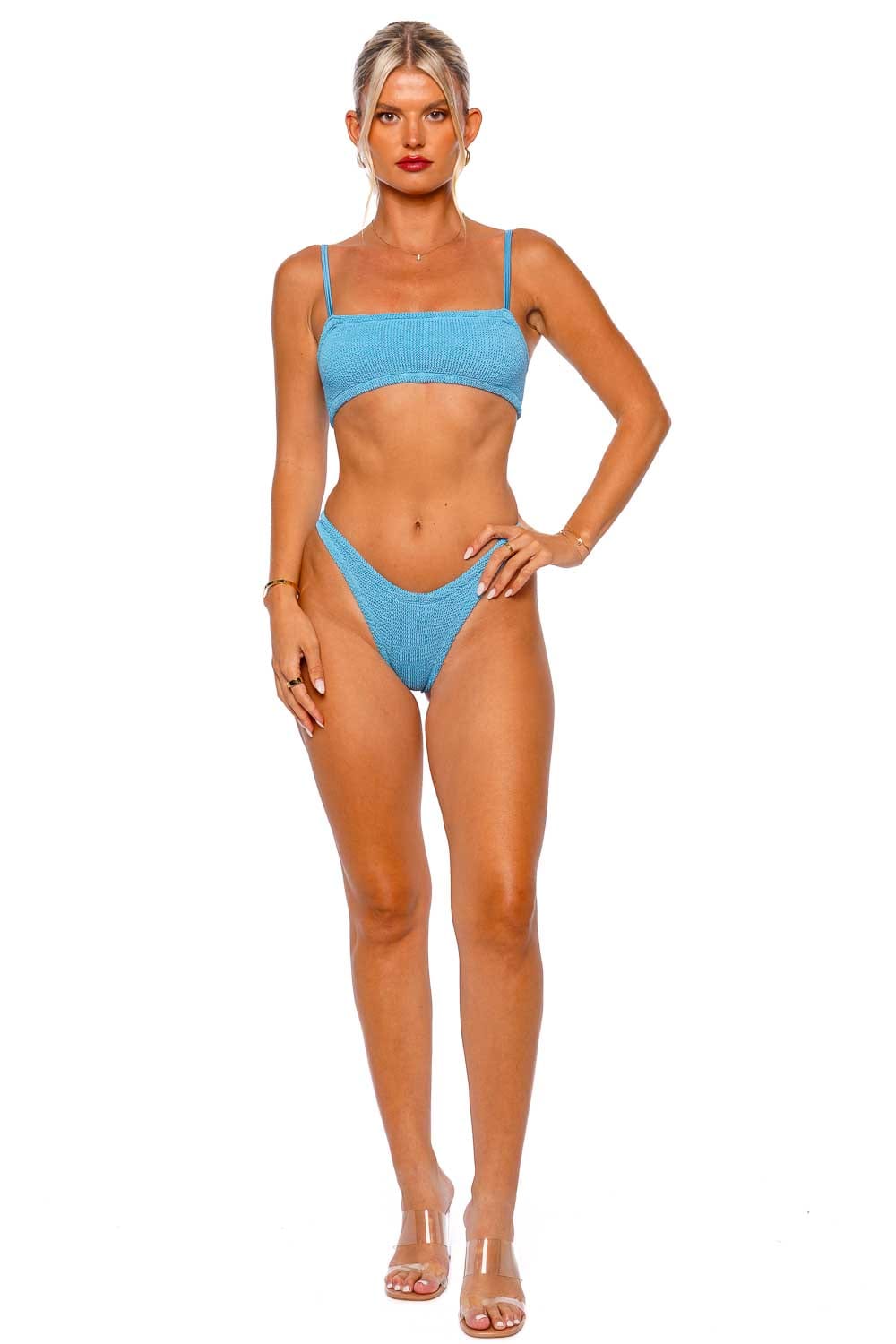 Hunza G Gigi Sky Blue Crinkle Bikini