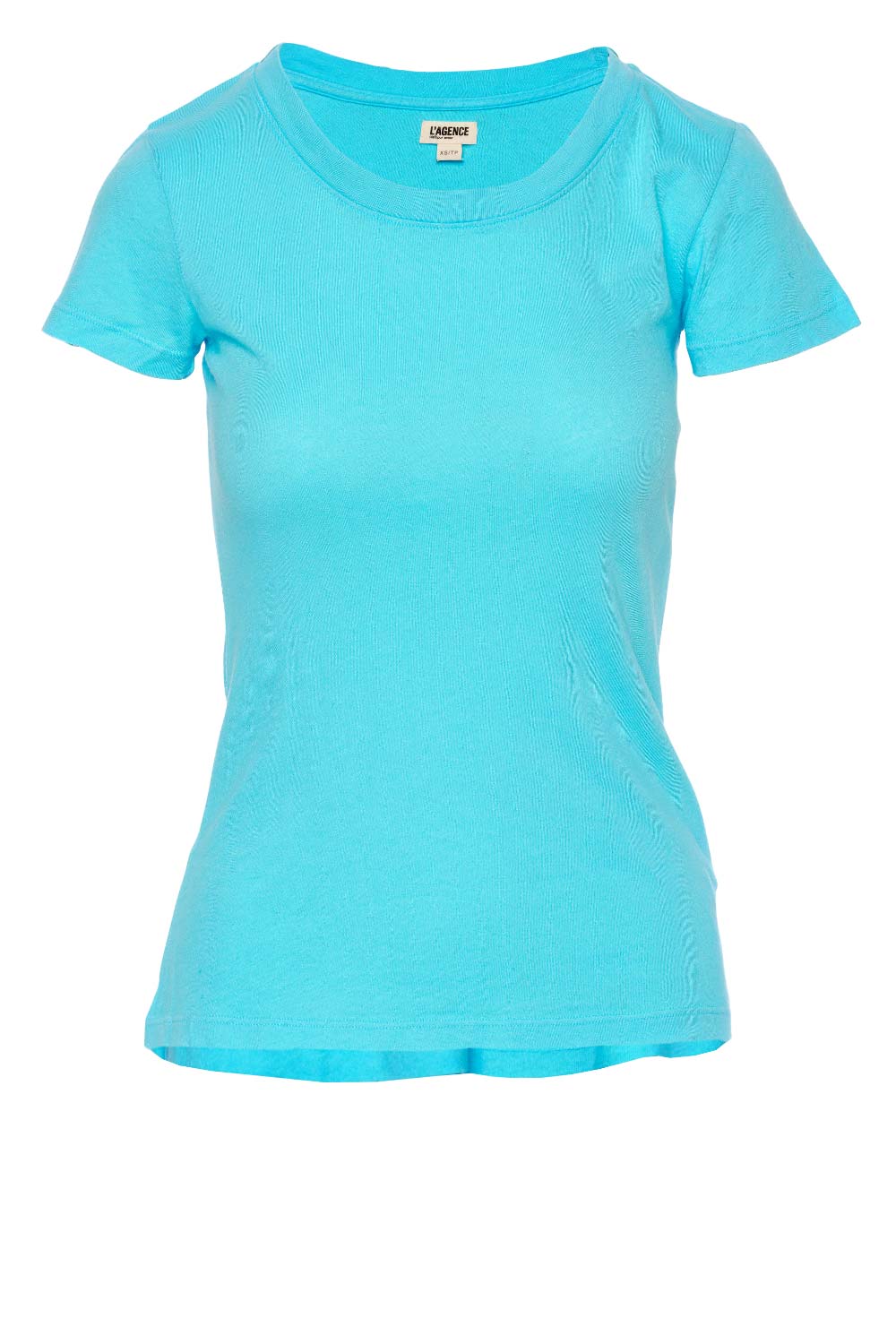 L'AGENCE Cory Short Sleeve Crew Neck Tee Aqua