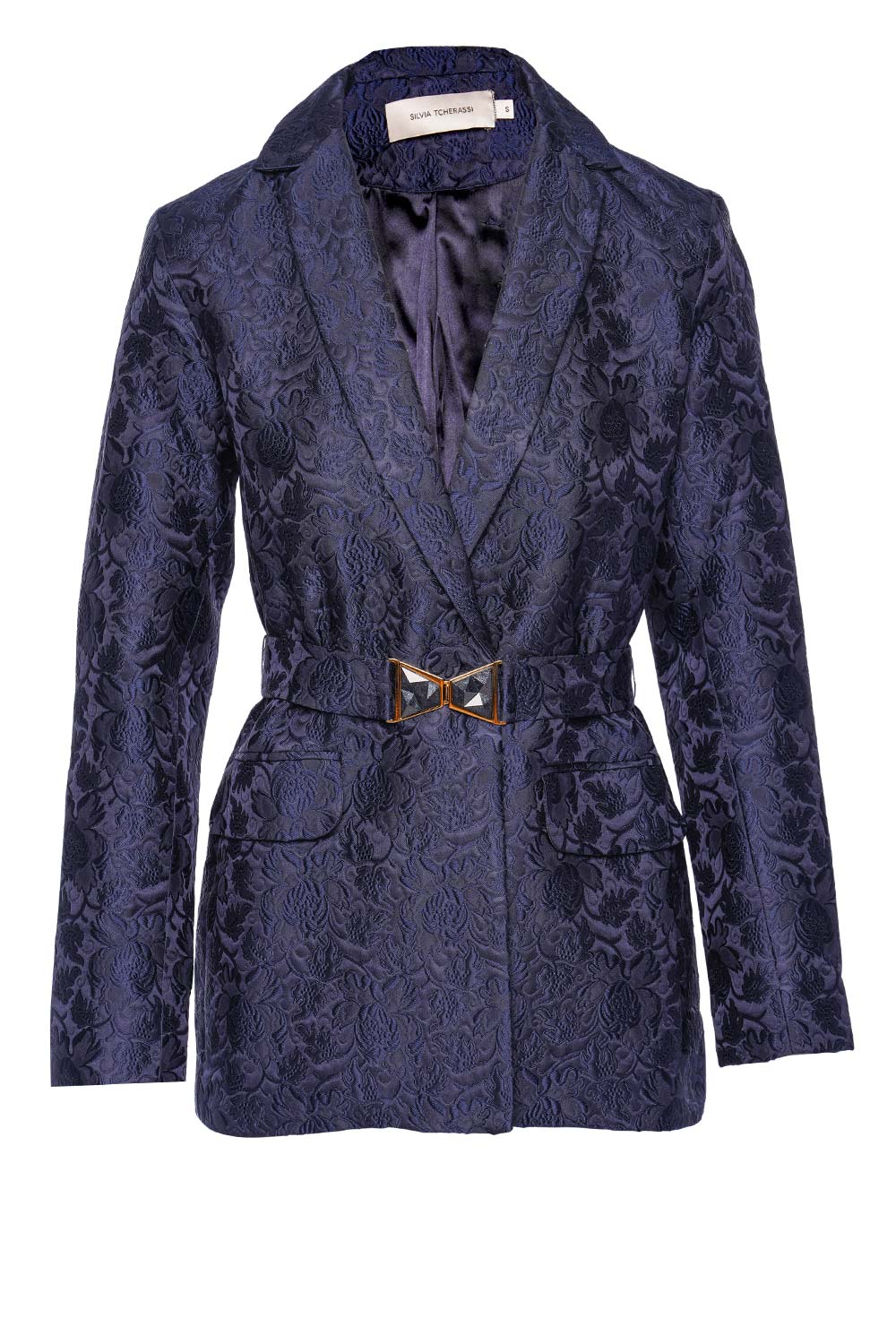 Silvia Tcherassi Cueno Navy Belted jacket