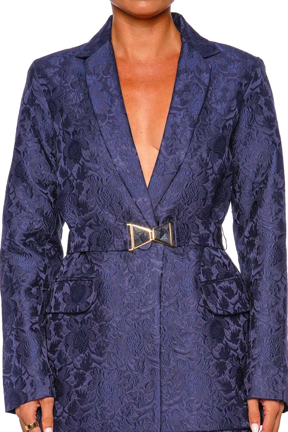 Silvia Tcherassi Cueno Navy Belted jacket