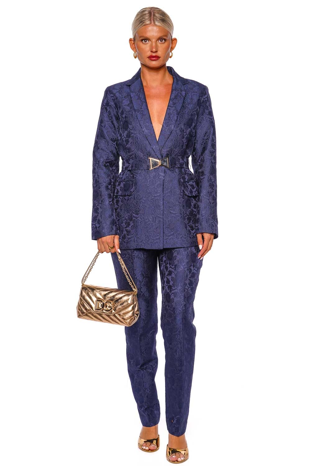 Silvia Tcherassi Cueno Navy Belted jacket