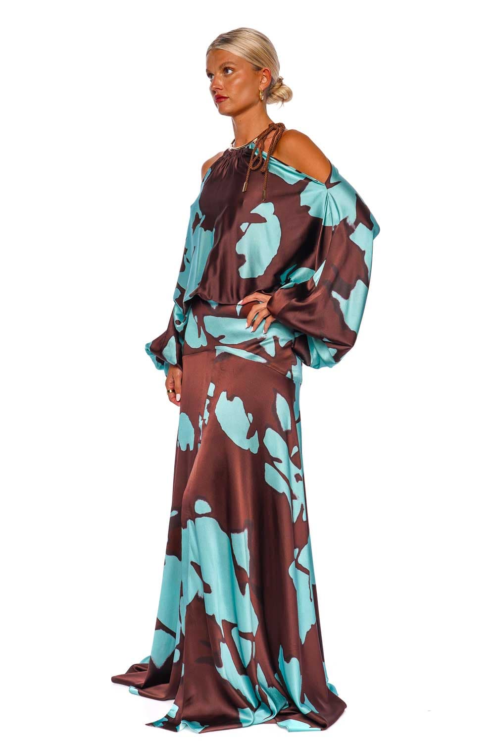 Silvia Tcherassi Bahar Printed Stretch Silk Maxi Dress