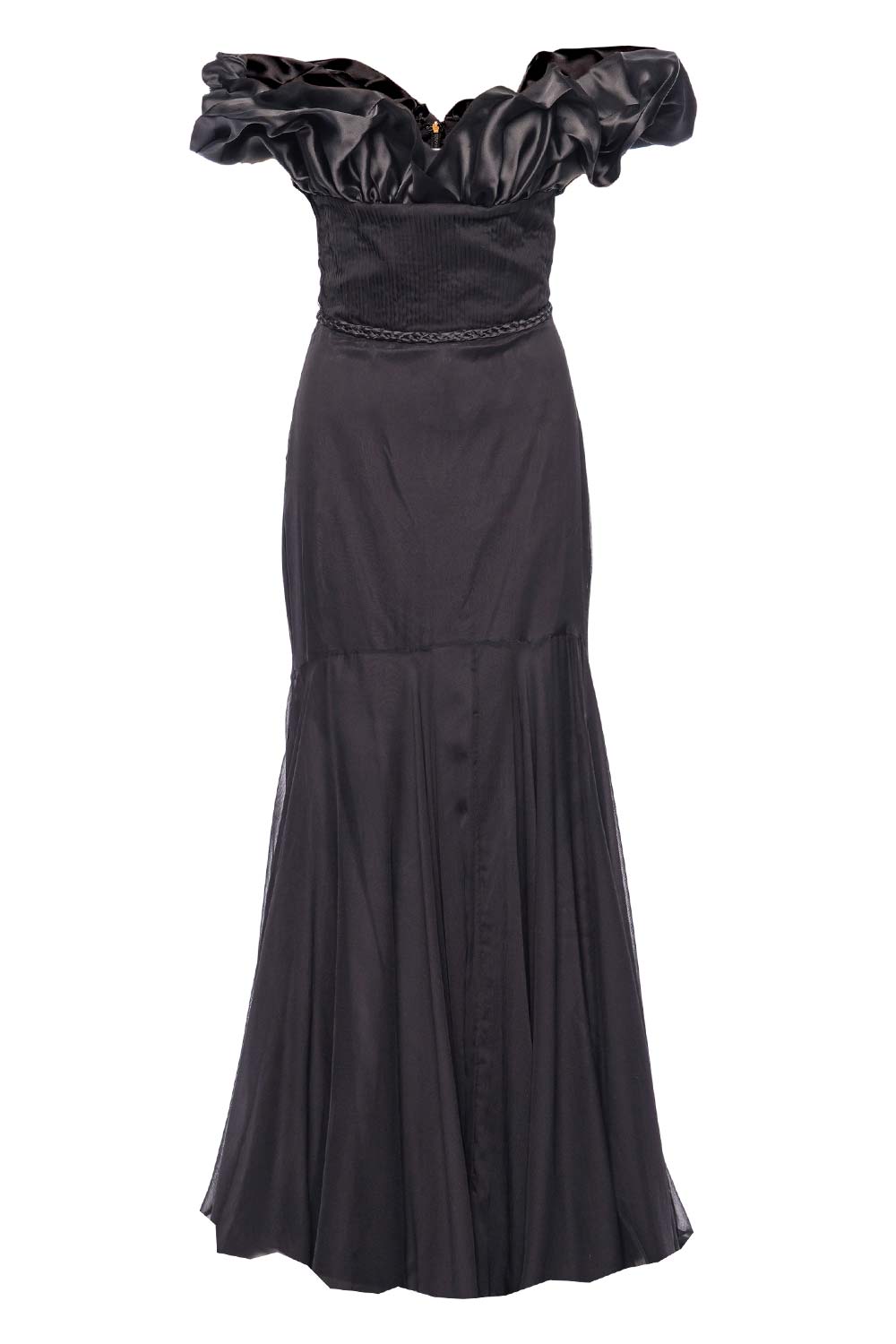 Andres Otalora Anturios Black Off Shoulder Maxi Dress