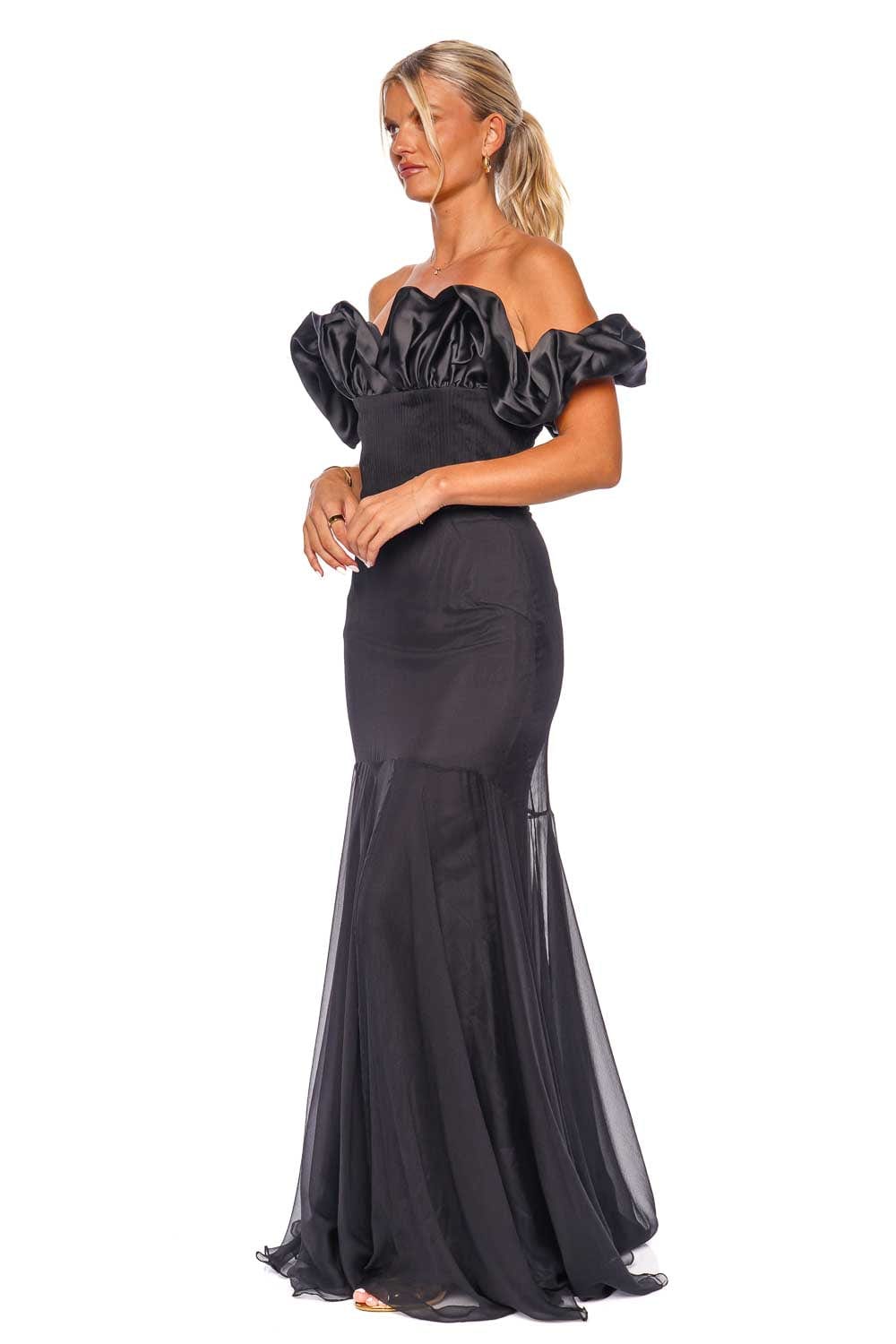 Andres Otalora ANTURIOS MAXI DRESS FW23003 BLACK