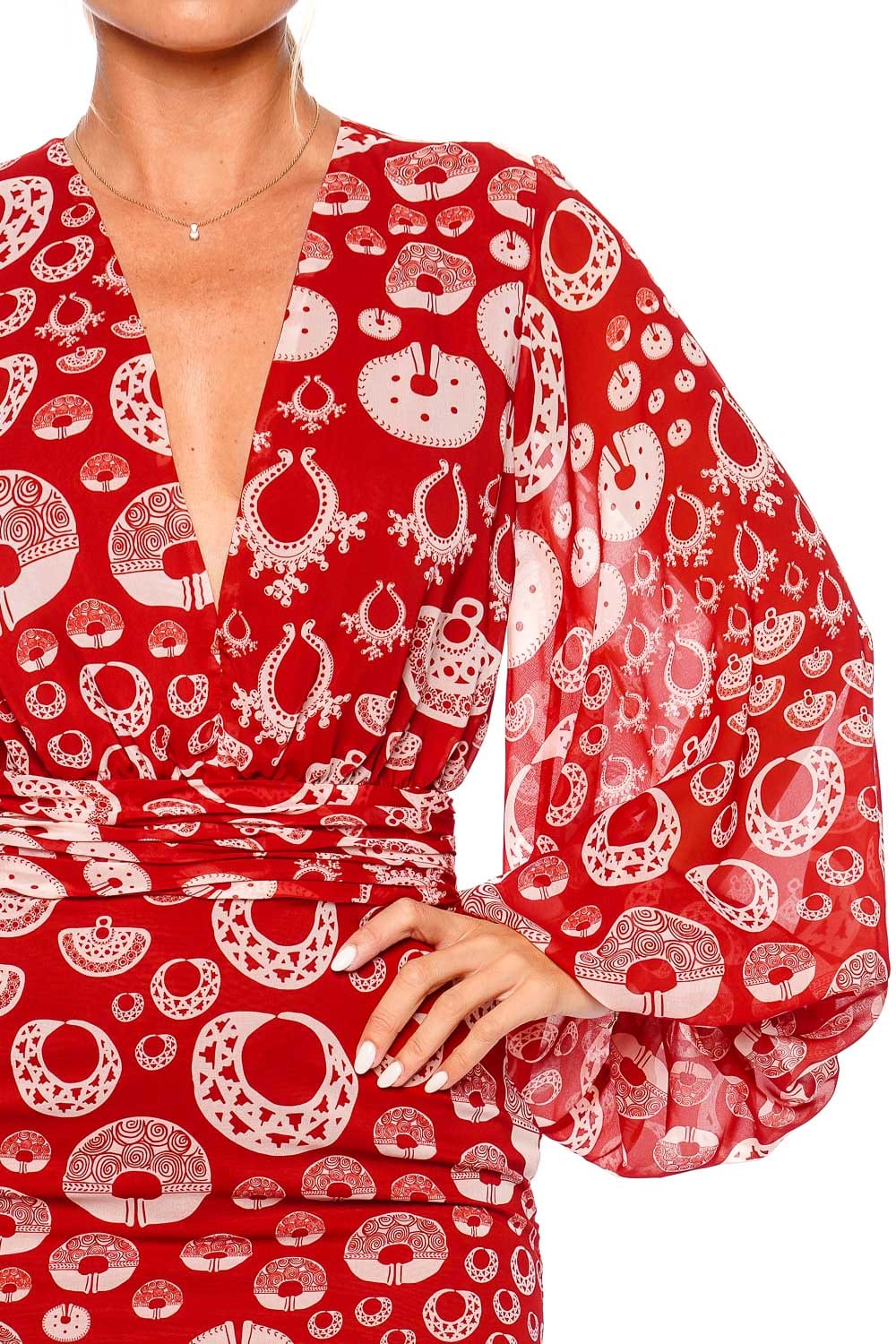 Andres Otalora INDIAS MINI DRESS FW23035 WINE JEWELS