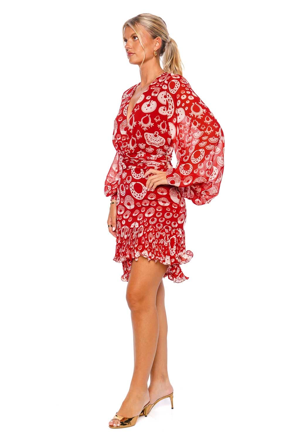 Andres Otalora INDIAS MINI DRESS FW23035 WINE JEWELS