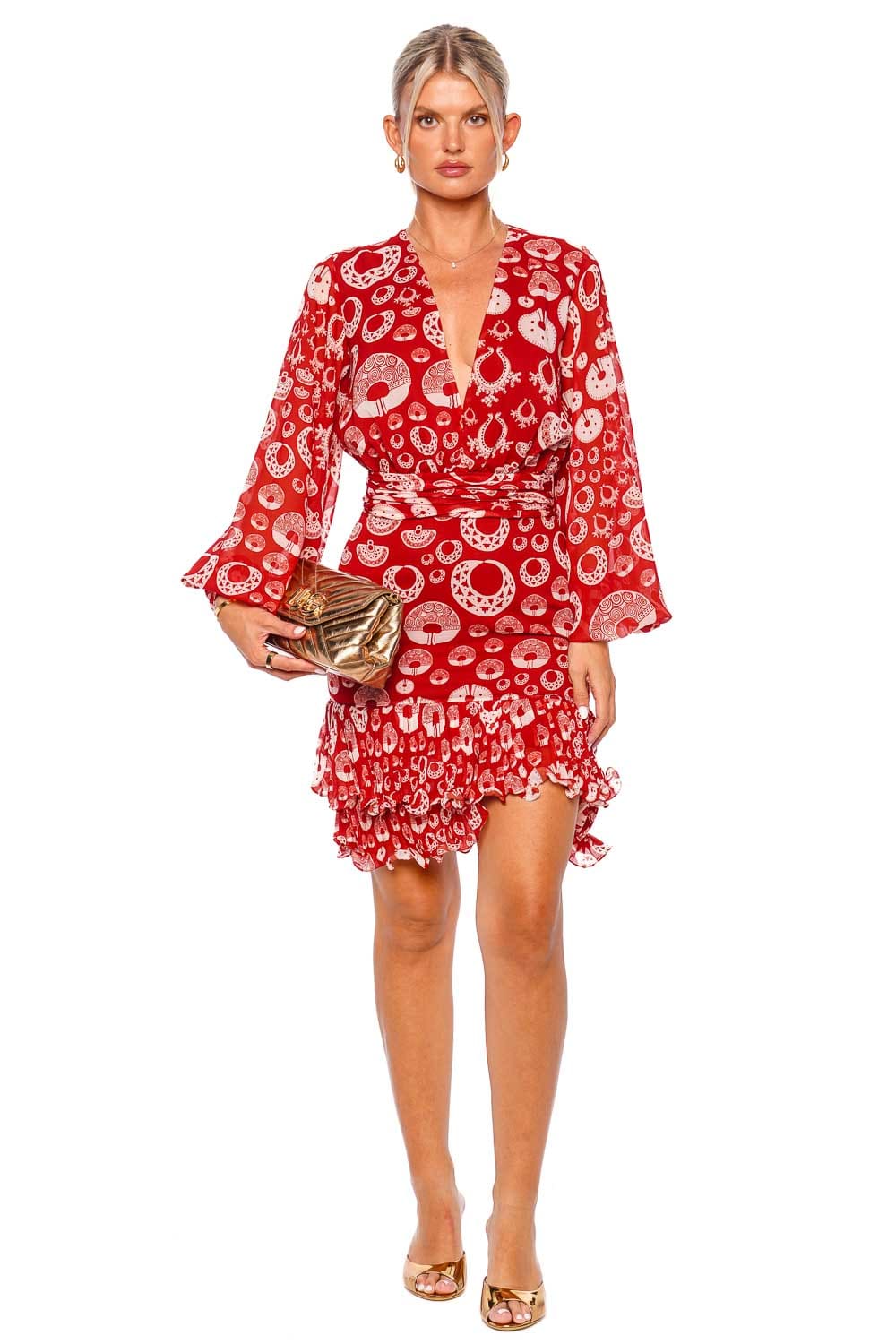 Andres Otalora INDIAS MINI DRESS FW23035 WINE JEWELS