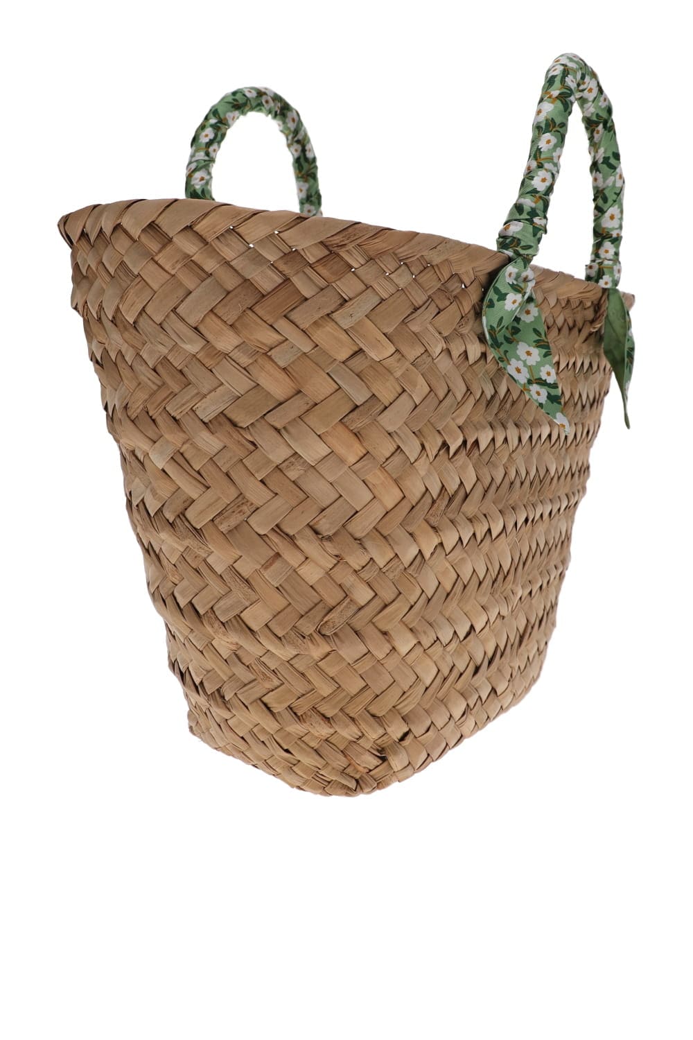 KAYU Natalie Green Floral Scarf Straw Tote