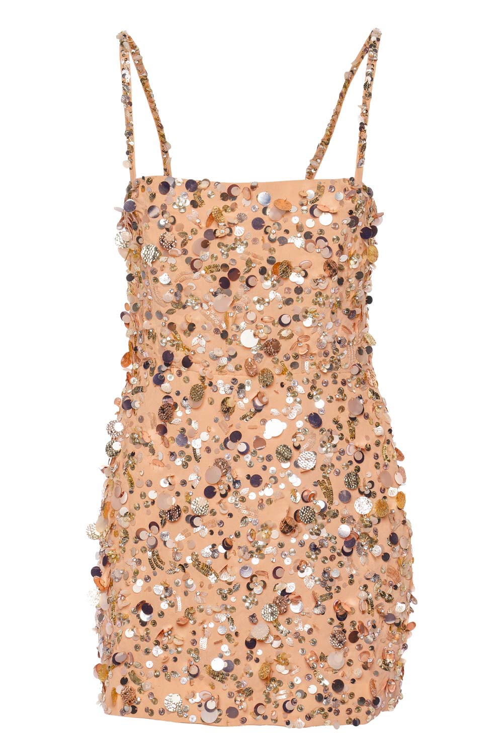 Retrofête Zhuri Gold Seashell Embellished Mini Dress