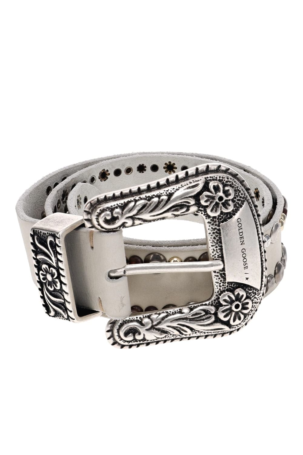 Golden Goose BELT LACE WASHED LEATHER STUDS GWA00179.A000137.10189 OFF WHITE